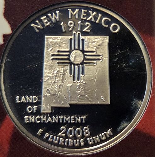 New Mexico State Washington Quarter 2008-S Silver PF Will Crack From A Proof Set