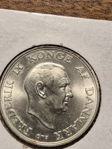 1958 Denmark 2 Kroner coin