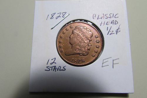 1828-P Classic Head Half Cent: ***12 STAR VARIETY***
