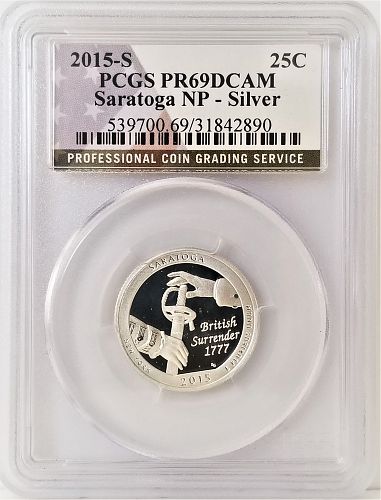 2015-S Saratoga National Park Quarter Silver Proof PCGS PR-69DCAM