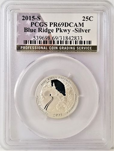 2015-S Blue Ridge Parkway National Park Quarter Silver Proof PCGS PR-69DCAM