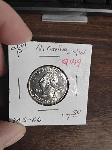 2001-P WASHINGTON QUARTER NORTH CARLINA MS-66