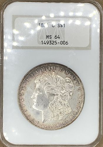 1884-O Morgan Silver Dollar NGC MS64 Toned Superb NGC No Bar Code Fatty PQ