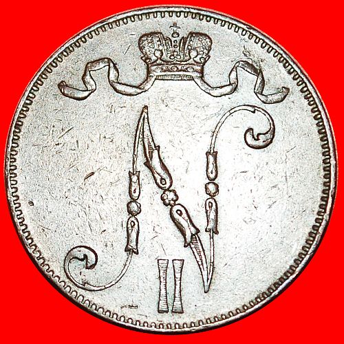 Ⰿ NICHOLAS II (1894-1917): FINLAND (russia, the USSR in future)★5 PENCE 1896 UNUSUAL!