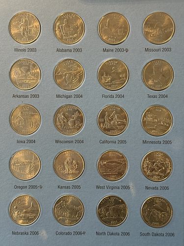 1999 - 2009 50 States and Territories Quarter coin collection set