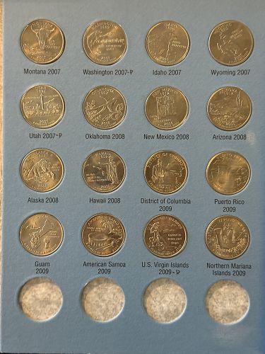 1999 - 2009 50 States and Territories Quarter coin collection set