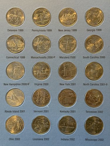 1999 - 2009 50 States and Territories Quarter coin collection set