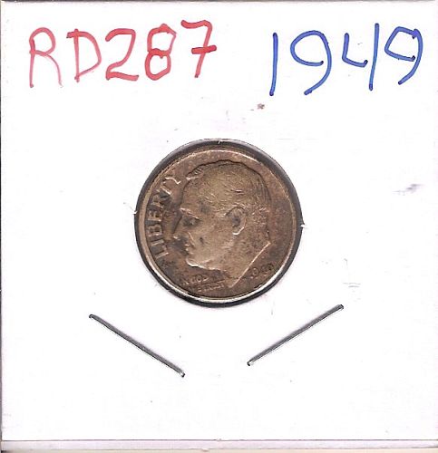 1949 Roosevelt Dime 287