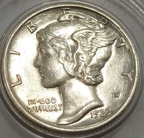 1938-S About Uncirculated Mercury Dime    (L-011)