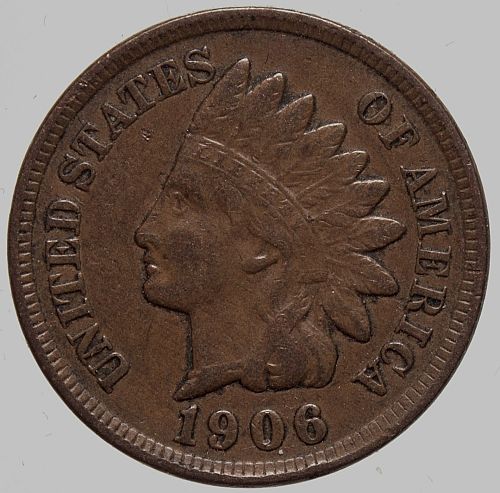 1906  Indian Head Cent #45 Natural Brown