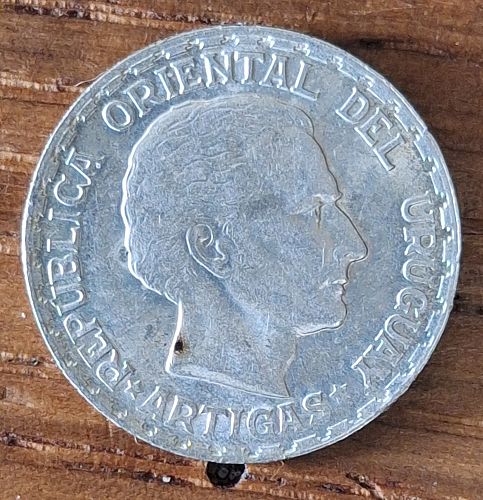 1943 Uruguay Silver 50 Centesimos