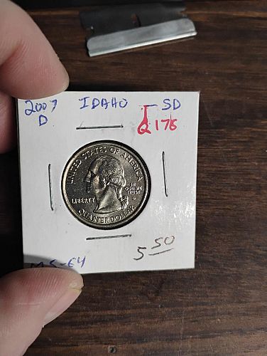 2007-D WASHINGTON QUARTER  IDAHO MS-64