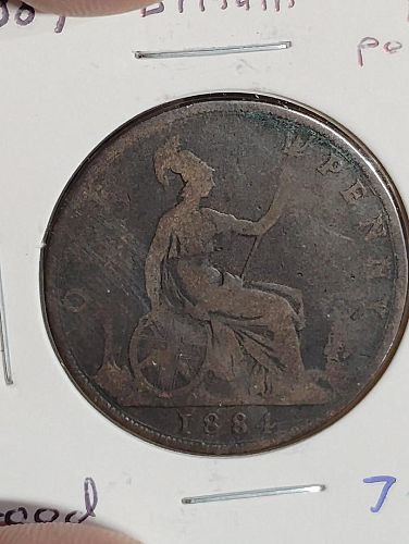 1884 GREAT BRITAIN 1 PENNY GOOD COND.