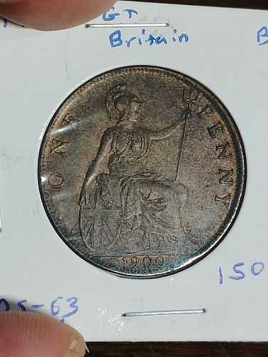 1900 GREAT BRITAIN LARGE PENNY MS-63 BROWN