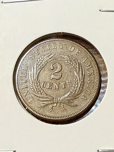1865 Two Cent AU-55 USA