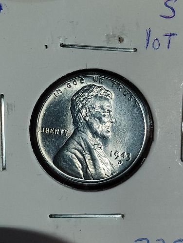 1943-D LINCOLN WHEAT CENT STEEL MS-67 LOT A