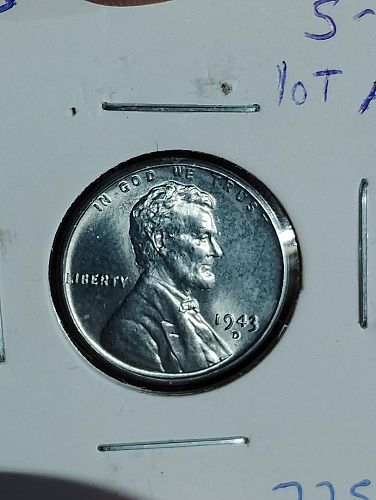 1943-D LINCOLN WHEAT CENT STEEL MS-67 LOT A