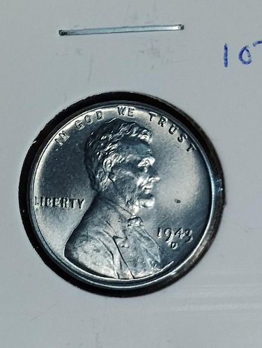 1943-D LINCOLN WHEAT CENT STEEL MS-67 LOT B