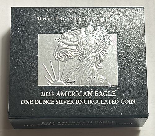 2023 W American Silver Eagle Bullion Coins : Burnished Uncirculated  S-1