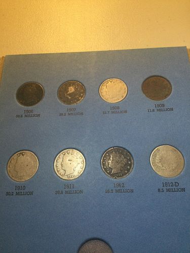 Tough Near Complete Set 1883 to 1912 Liberty V Nickels- Many Rare Dates & D Mint