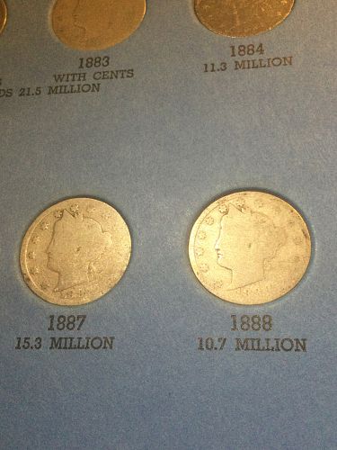 Tough Near Complete Set 1883 to 1912 Liberty V Nickels- Many Rare Dates & D Mint