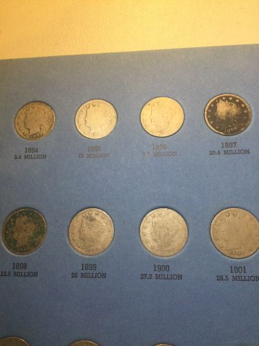 Tough Near Complete Set 1883 to 1912 Liberty V Nickels- Many Rare Dates & D Mint