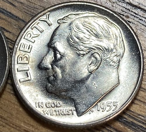 1955D & P FRESH FROM THE ROLL Roosevelt dimes in UNCIRCULATED condition 2 coin lot