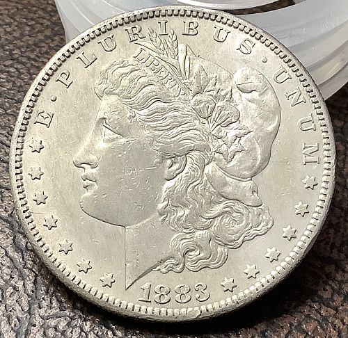 1883-S Morgan Silver Dollar AU Details Cleaned Tough KEY DATE