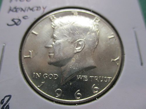 1966  Kennedy Half Dollar. Item: 50 K66-13.