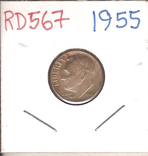 1955 Roosevelt Dime 566