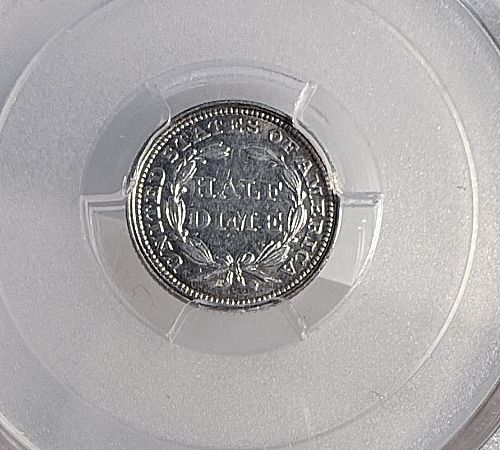 1858 Seated Half Dime, AU Details PCGS (13518)
