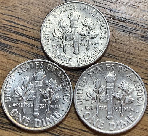 3 1964 high grade Roosevelt dimes