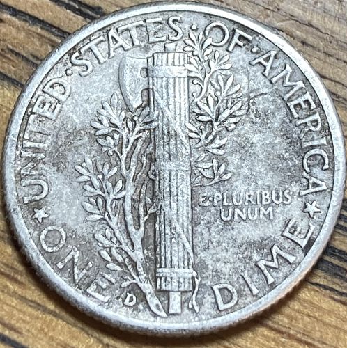 1942D mercury dime in VERY FINE condition