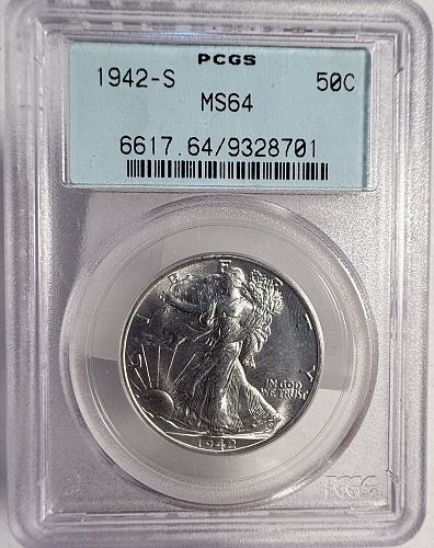 1942-S Walking Liberty Half Dollar, MS64 PCGS. (13550)
