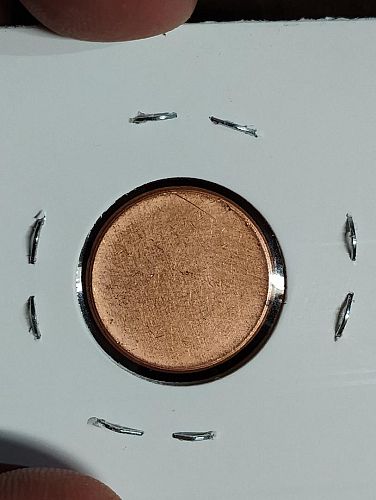 TYPE-2 (EDGE) ZINC CENT PLANCHET, UNSTRUCK UNCIRCULATED 2.6 GRAMS ( LOT 1)