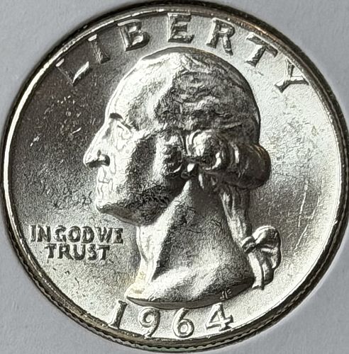 1964-P Washington 90% Silver Quarter &bull; Choice BU Condition