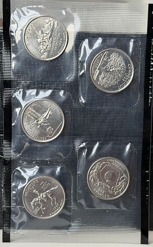 1999-D US Mint 5-Coin BU Condition Quarter Set Sealed in Mint Cellophane