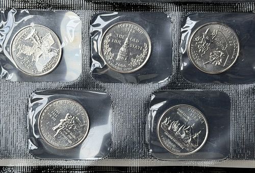 2000-D US Mint 5-Coin BU Condition Quarter Set Sealed in Mint Cellophane