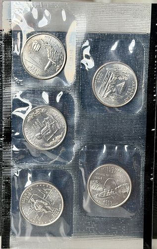 2003-D US Mint 5-Coin BU Condition Quarter Set Sealed in Mint Cellophane