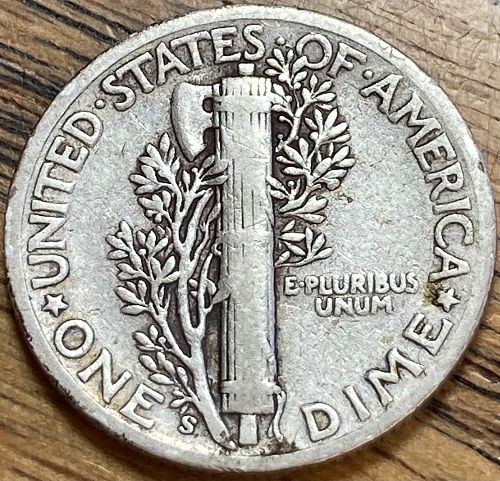 1945S mercury dime in FINE condition