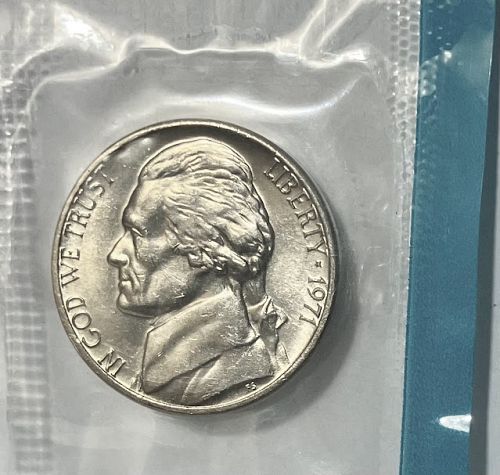 1971 P Jefferson nickel in orig US Mint cello