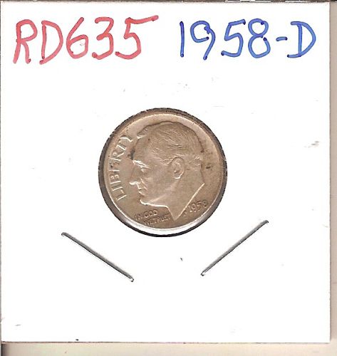 1958-D Roosevelt Dime - 635