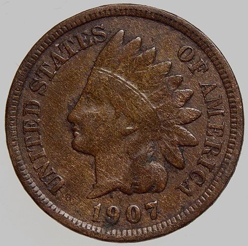 1907 Indian Head Cent #35 Cleaned