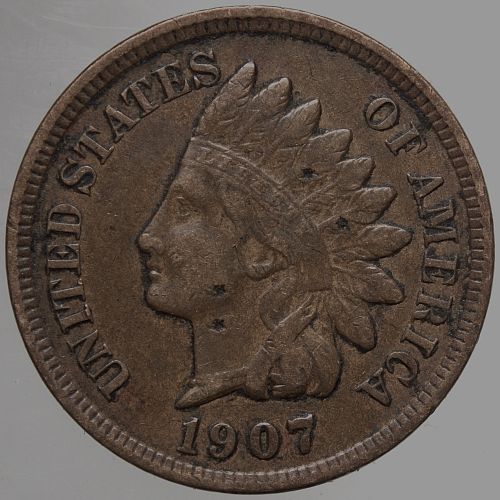 1907 Indian Head Cent #50 Pitting as shown Full Liberty