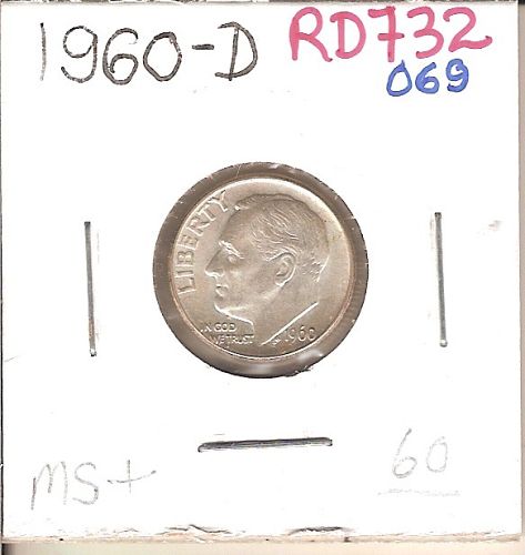 1960-D Roosevelt Dime - 732