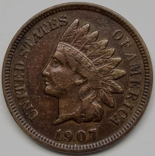 1907 Indian Head Cent #81 Brightened