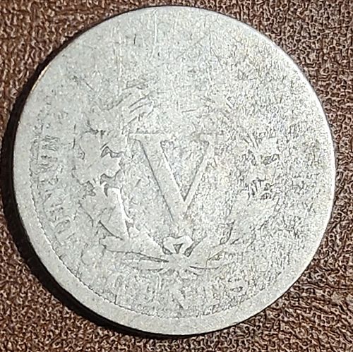 Key Date 1886 V Nickel - Fair Condition