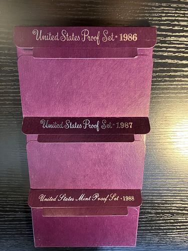 1986, 1987, 1988 Proof Sets