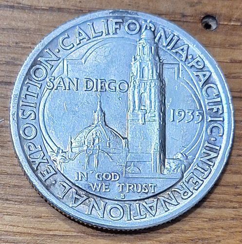 1935-S San Diego Commemorative Silver Half Dollar