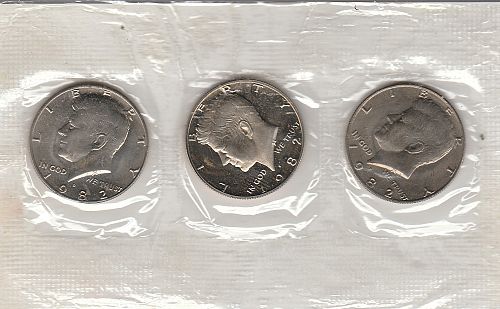 1992  P, D & S   KENNEDY HALF  DOLLAR'S